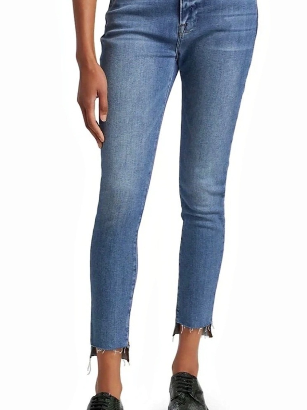 Frame Le High Skinny Raw After Jean Skinny Jeans Blue Waist 32
